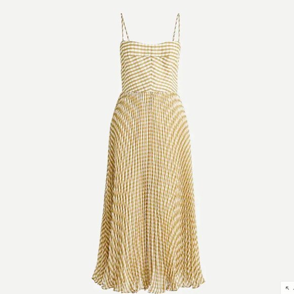 ISO J. Crew Midi Dress in Crinkle Gingham 10/12 - Picture 1 of 1